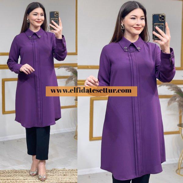 İthal krep tunik - Görsel 5