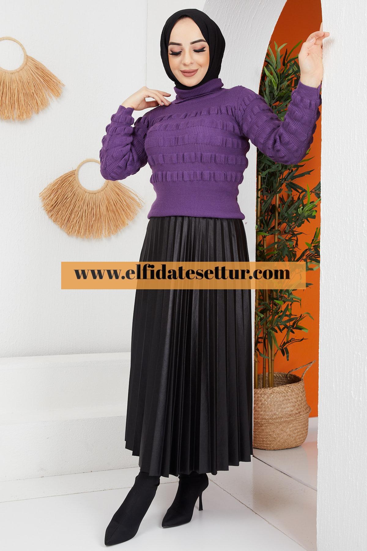 Boğazlı triko kazak - Görsel 5