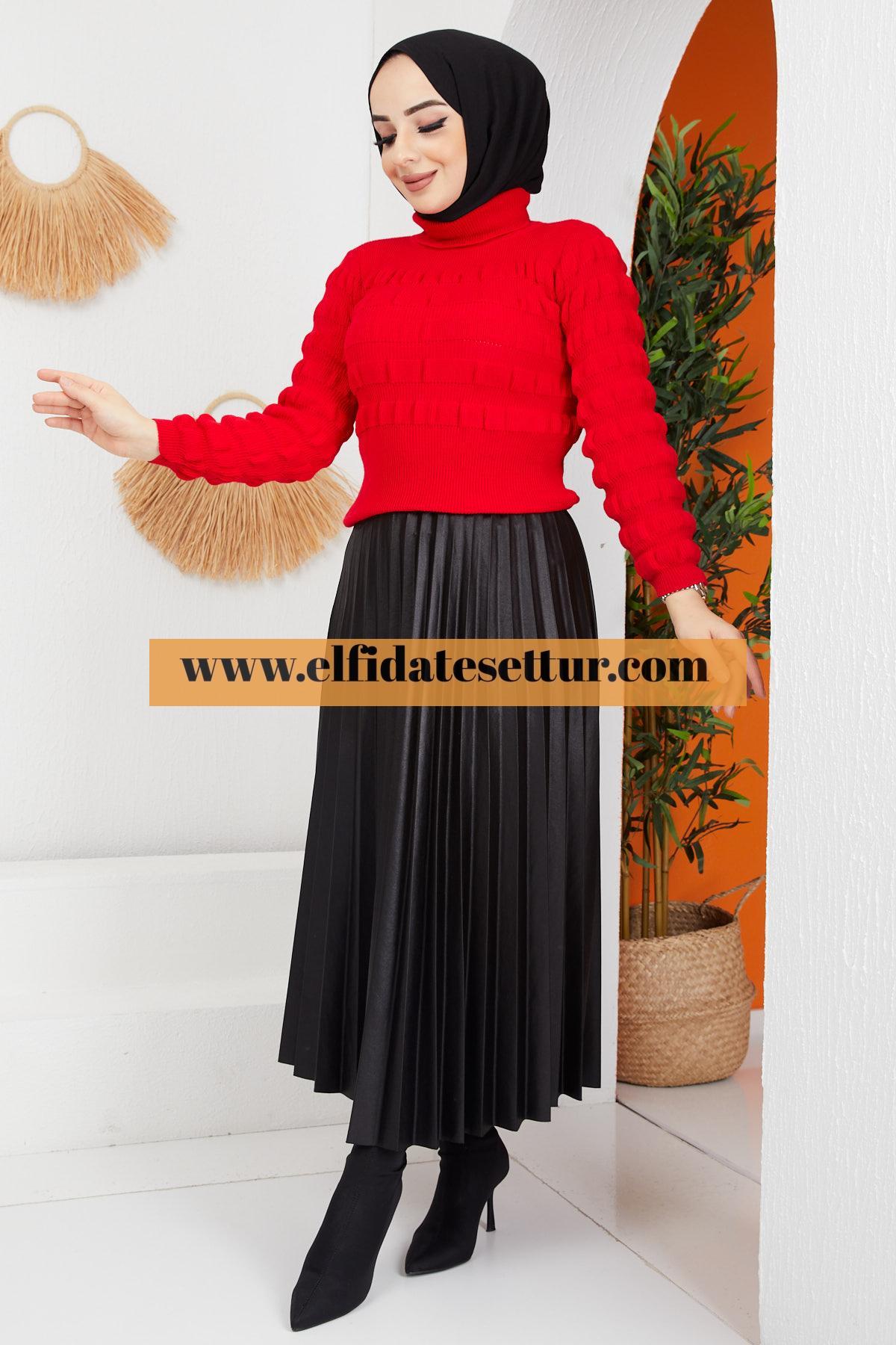 Boğazlı triko kazak - Görsel 8