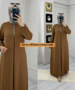 Büyük beden ayrobin kumaş elbise