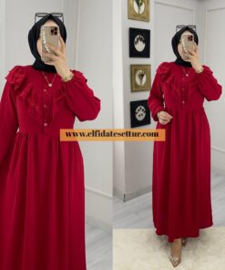 Ayrobin fırfırlı prenses elbise