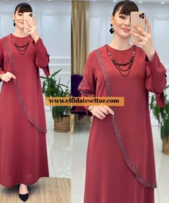 Büyük beden etamin petek elbise