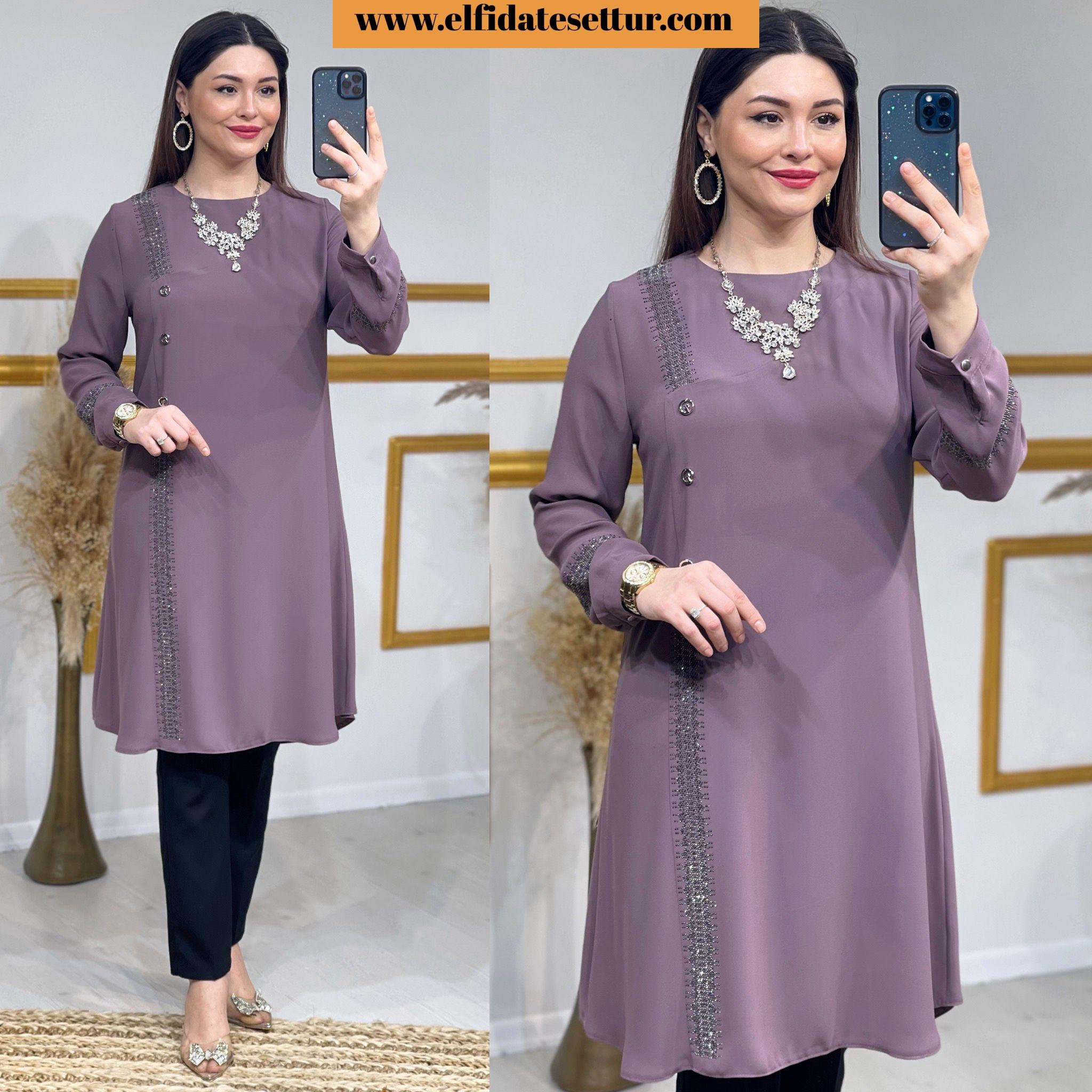 Büyük beden bergüzar tunik - Görsel 5