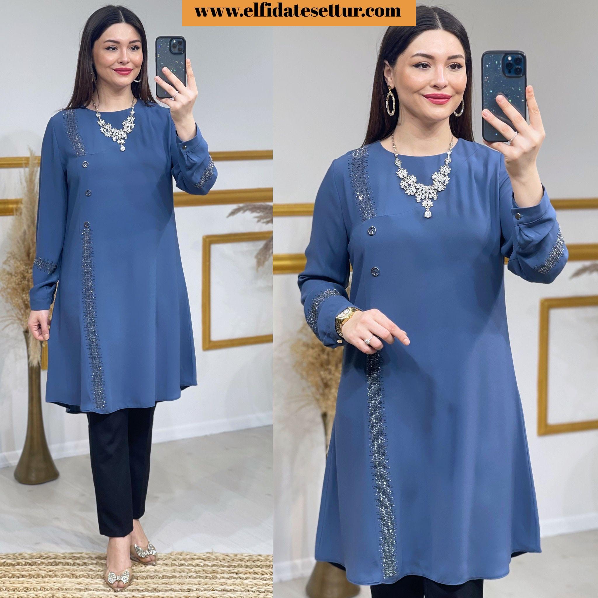 Büyük beden bergüzar tunik - Görsel 4