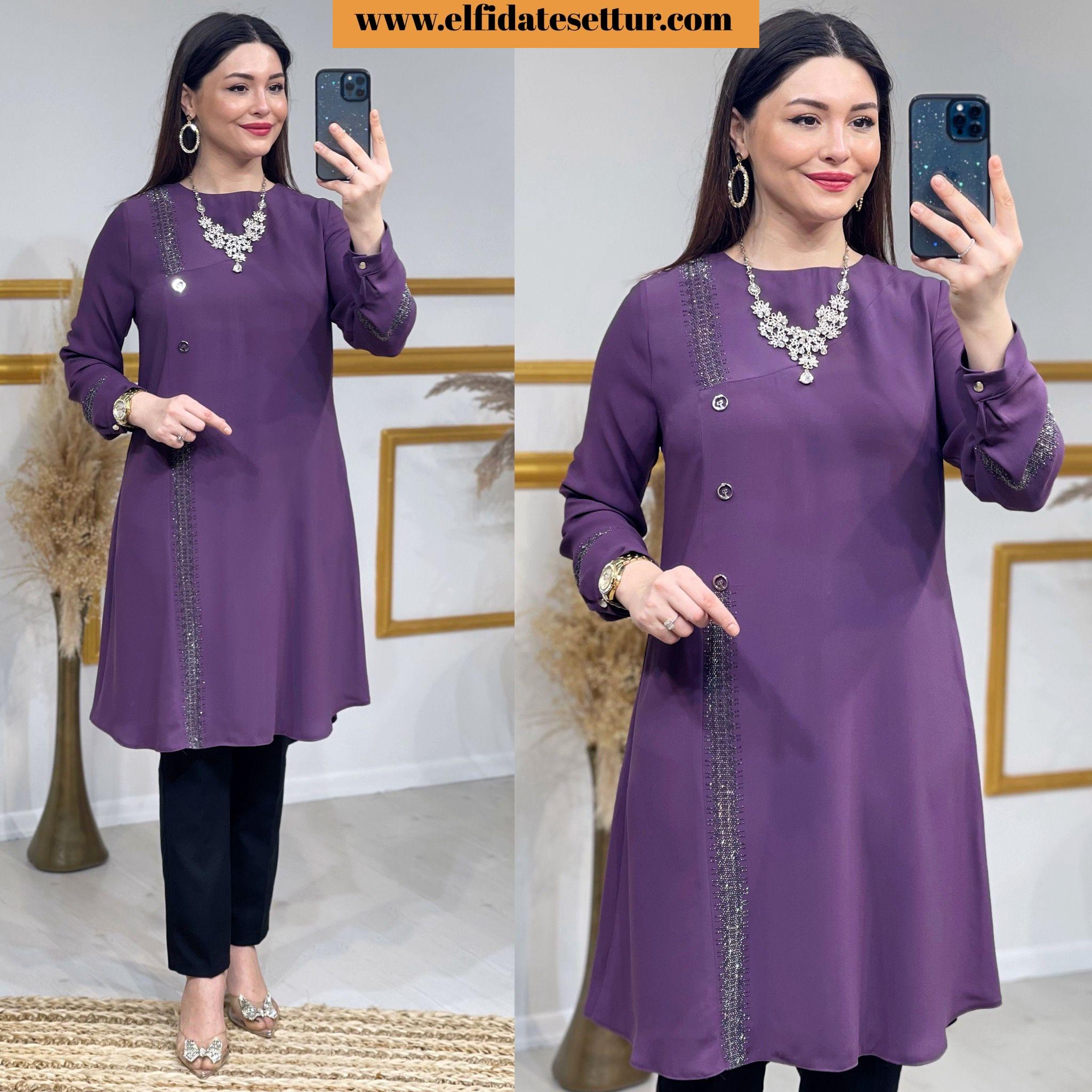 Büyük beden bergüzar tunik - Görsel 3