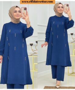 Ayrobin kumaş pantolonlu takım