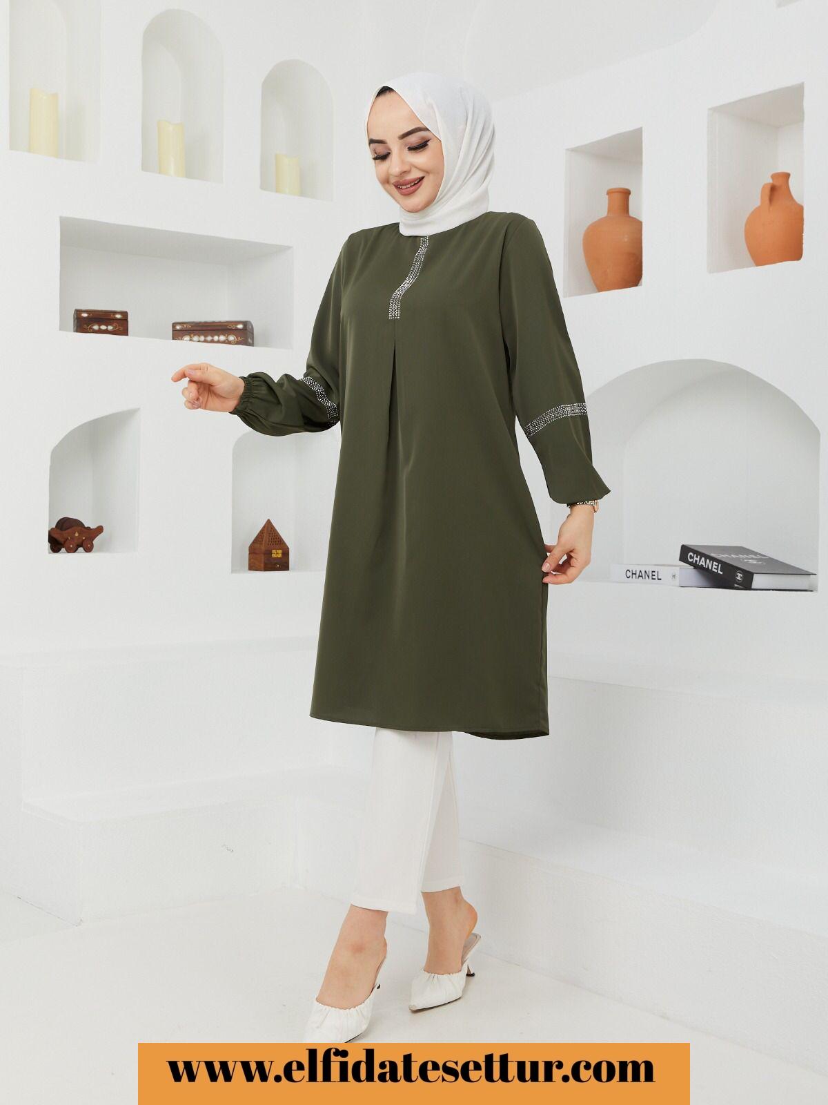 Büyük beden pileli ayrobin tunik