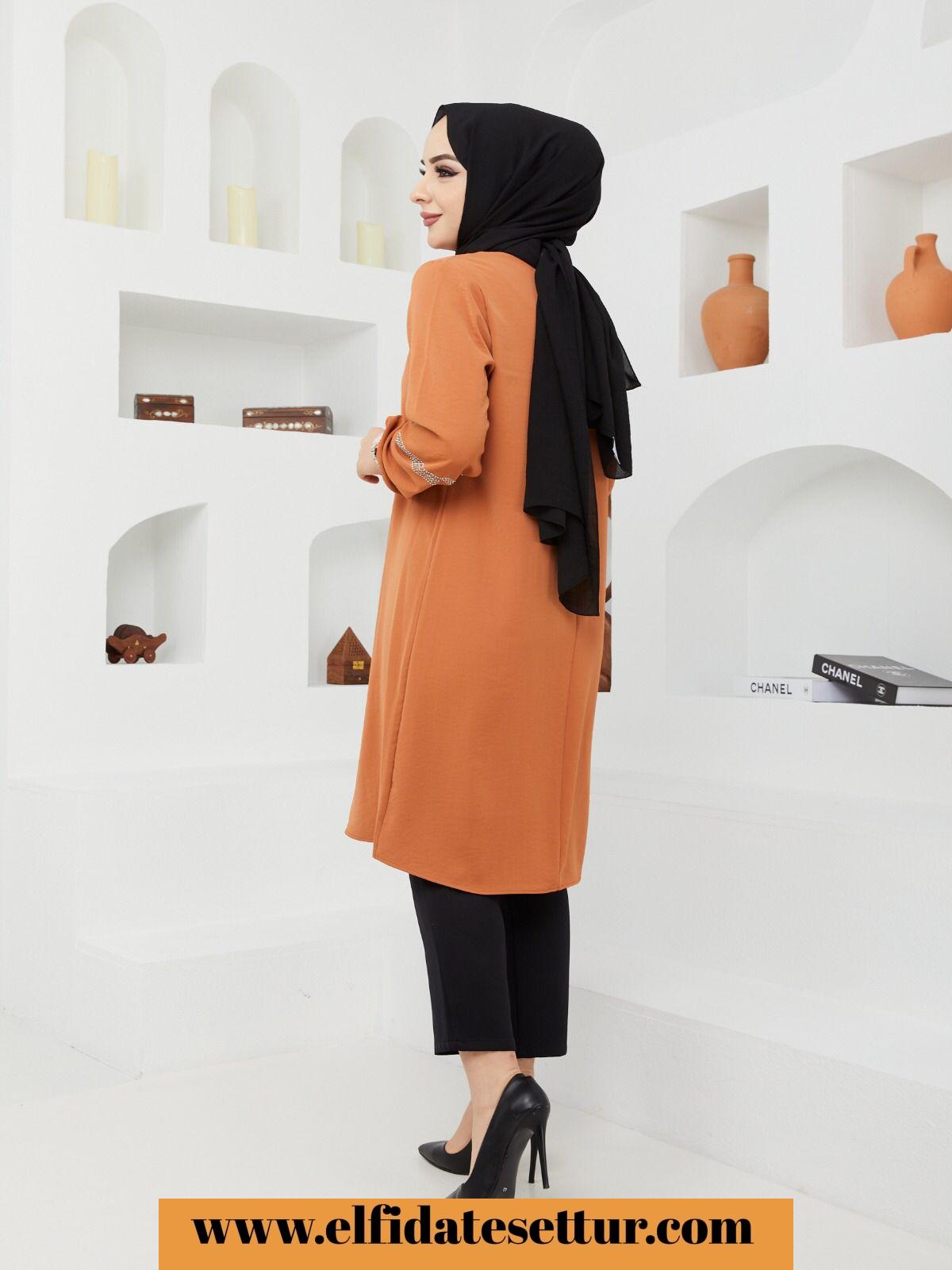 Büyük beden pileli ayrobin tunik - Görsel 5