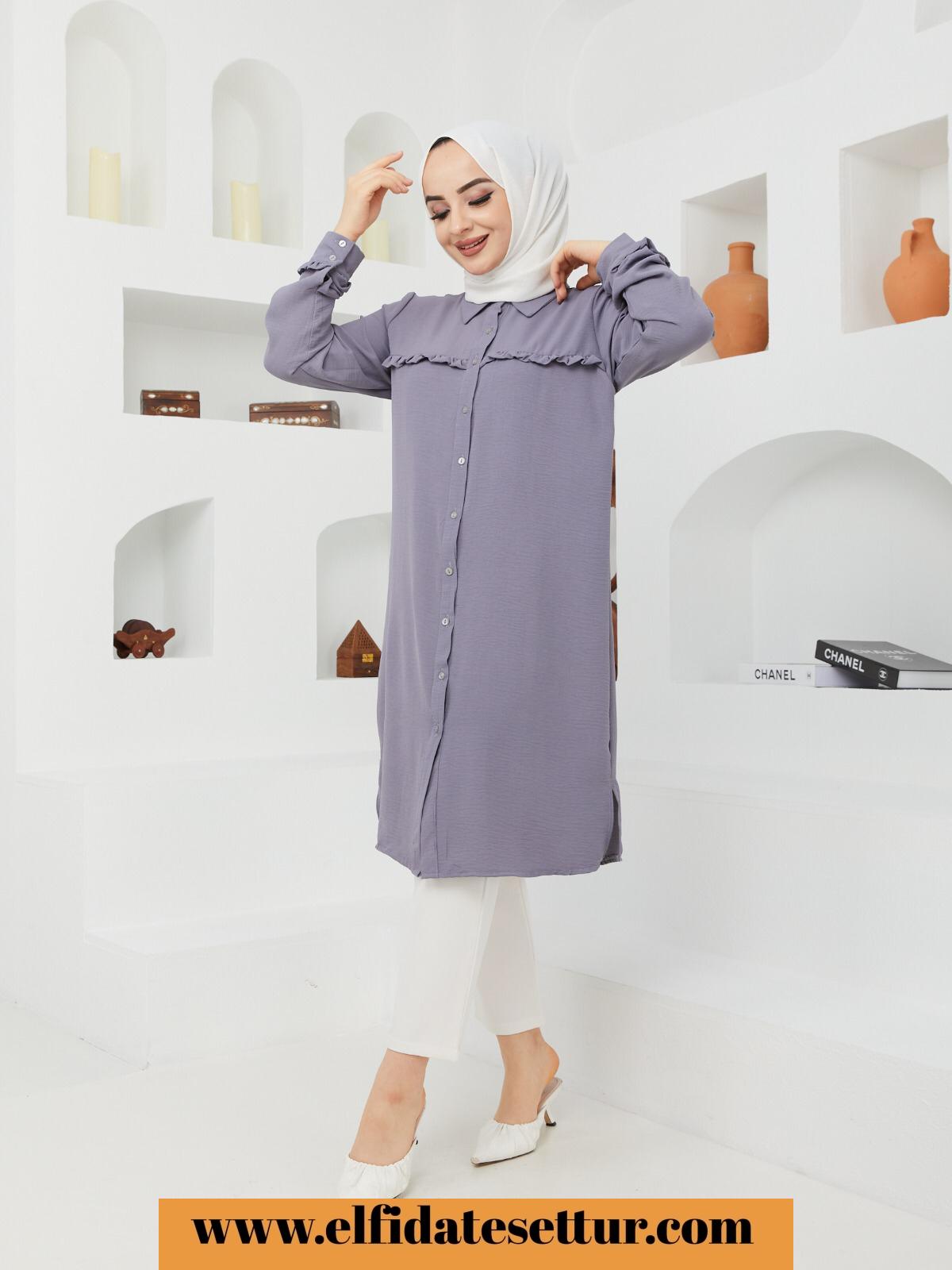 Büyük beden düğmeli salaş tunik