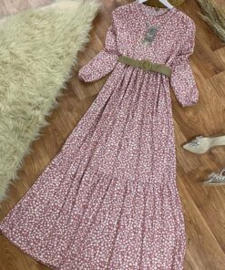 Hasır kemerli elbise