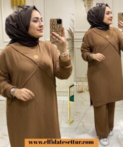 Ayrobin kumaş pantolonlu takım