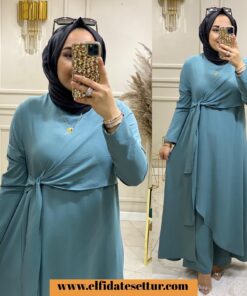 Ayrobin uzun tunik pantolonlu takım