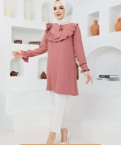 Fırfırlı krep tunik