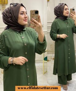 Ayrobin uzun tunikli pantolonlu takım