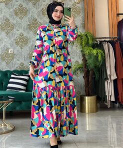 Belmando karışık renkli elbise