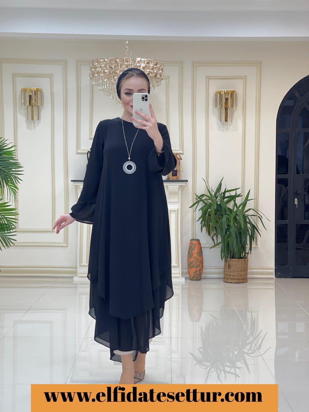 Şifon tunik elbise - Görsel 2