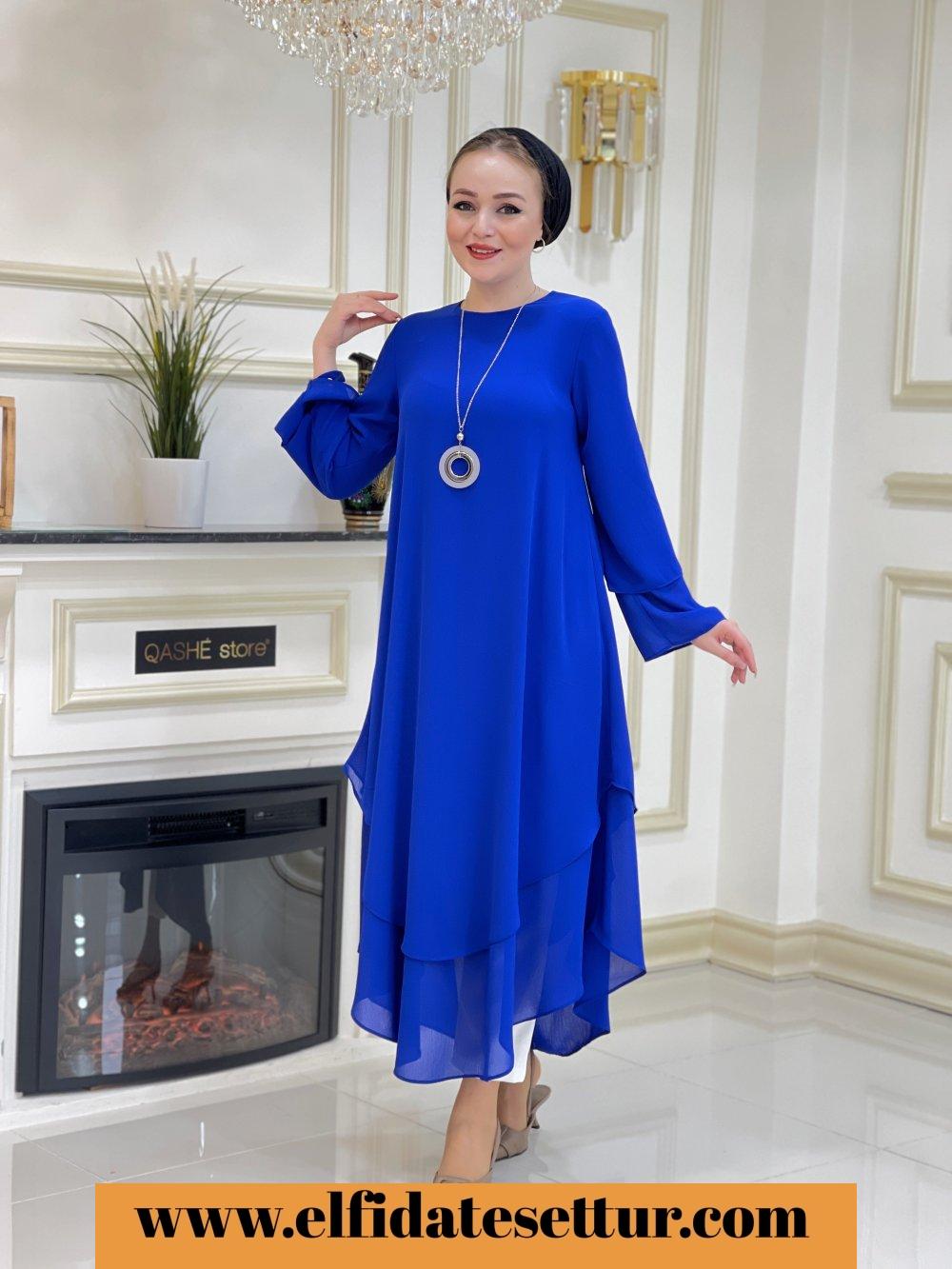 Şifon tunik elbise - Görsel 3