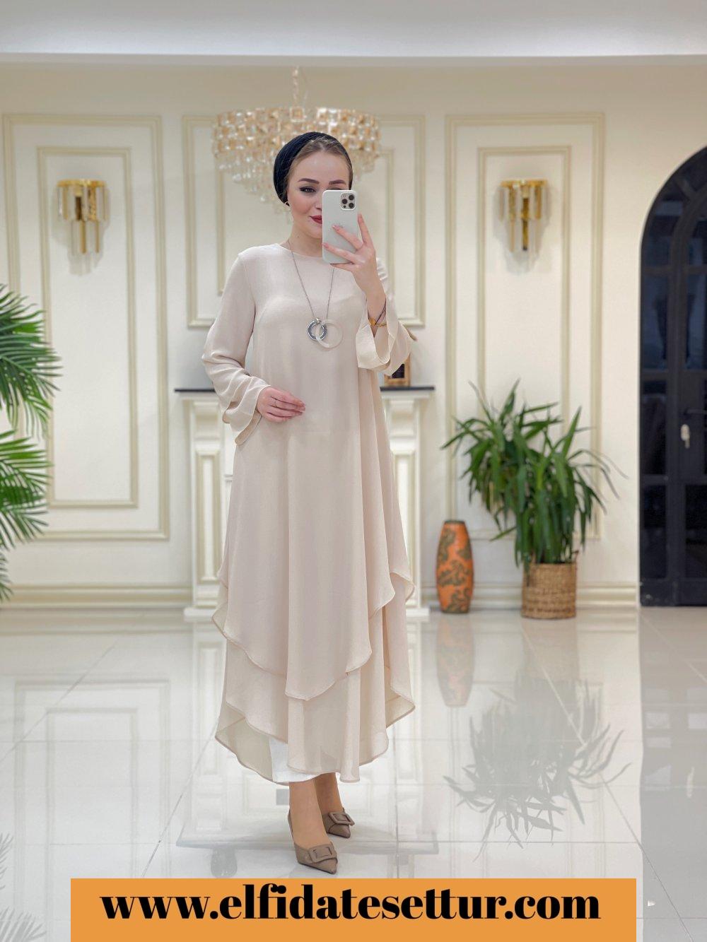 Şifon tunik elbise - Görsel 6