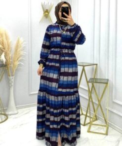 Örme krep kumaş düğmeli elbise