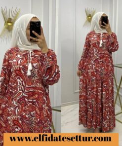 Terletmeyen viskon kumaş elbise