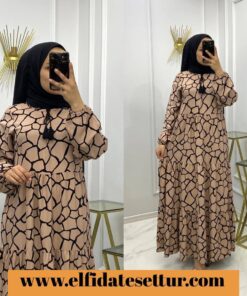 Terletmeyen viskon kumaş elbise