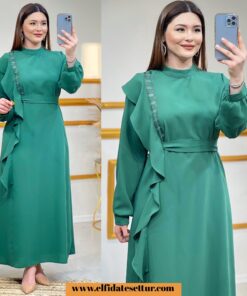 Kreplin kum krep dilara elbise