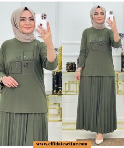 Sandy kumaş yonca etekli takım