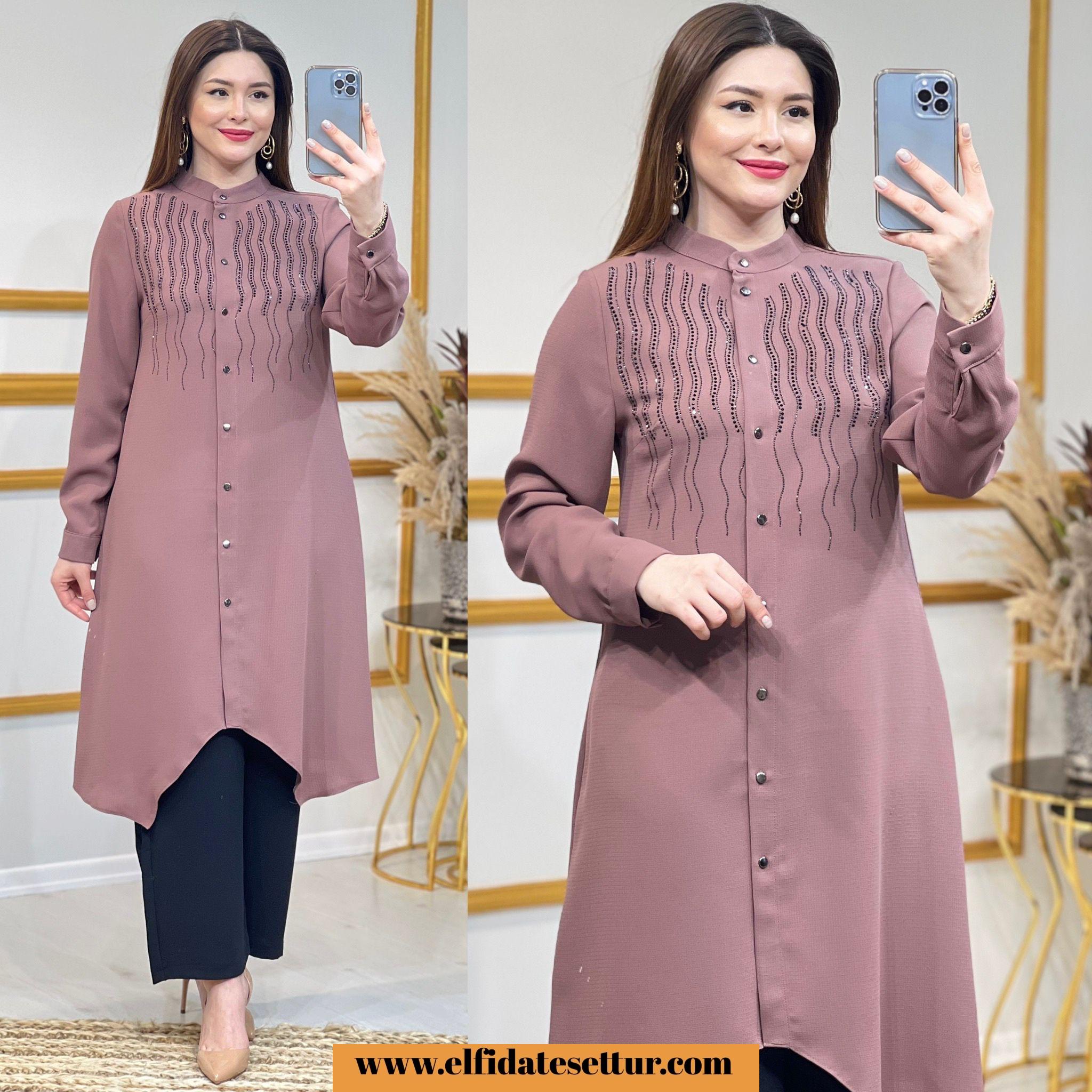 Etamin petek kumaş fıstık tunik - Görsel 5