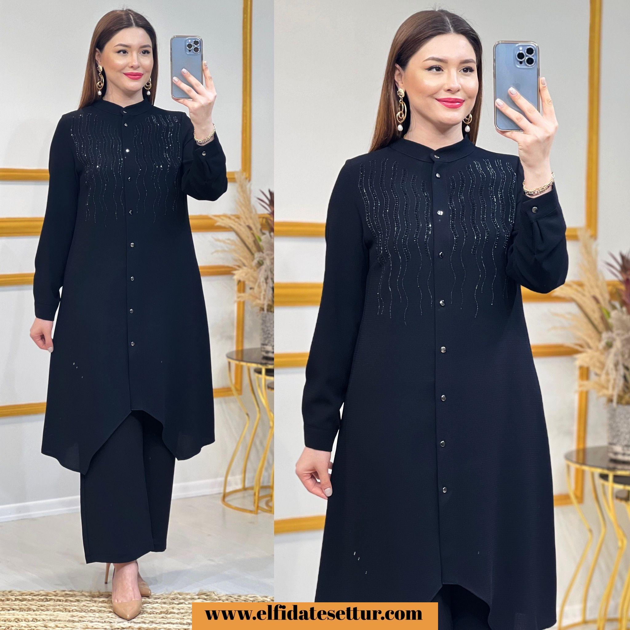 Etamin petek kumaş fıstık tunik - Görsel 2