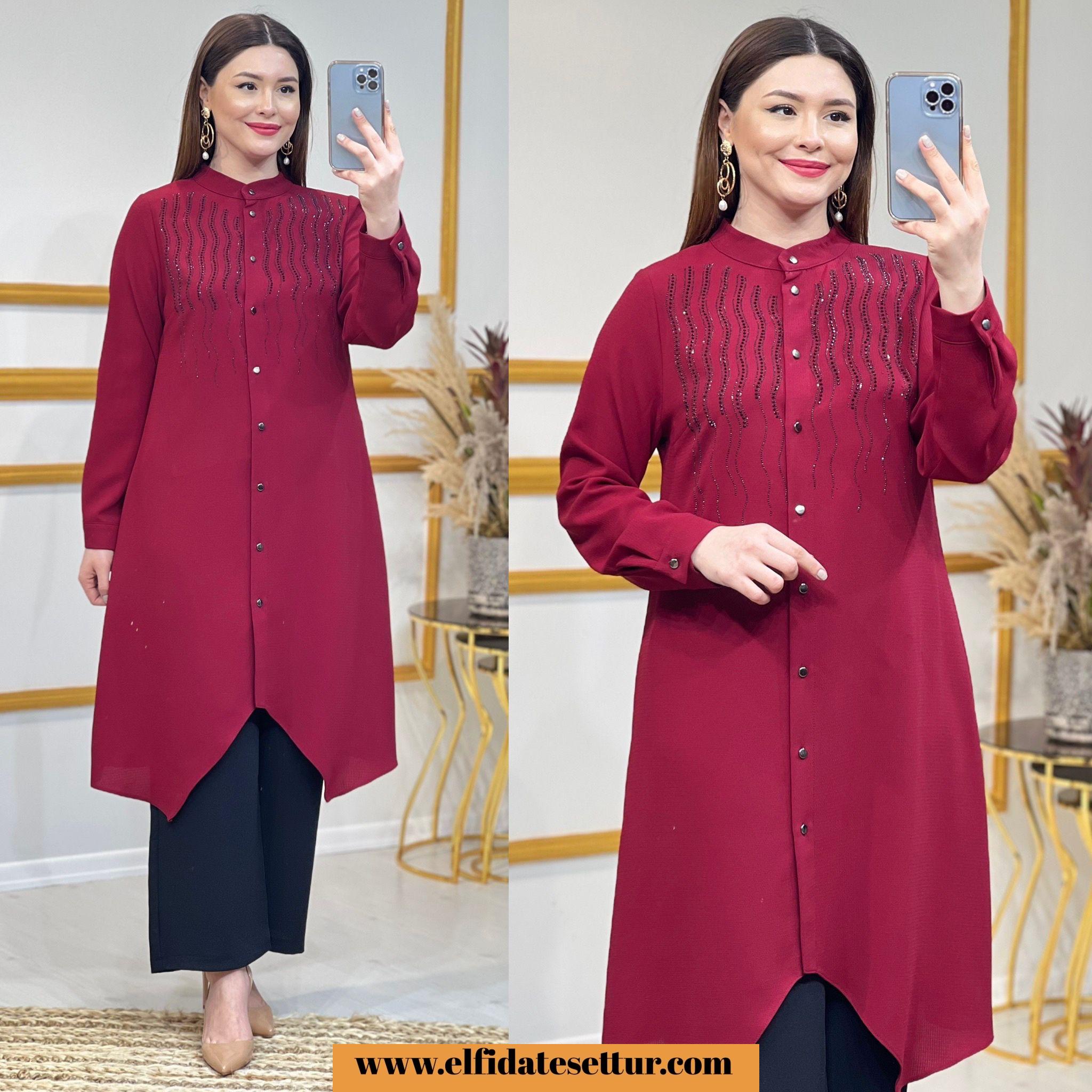 Etamin petek kumaş fıstık tunik - Görsel 4