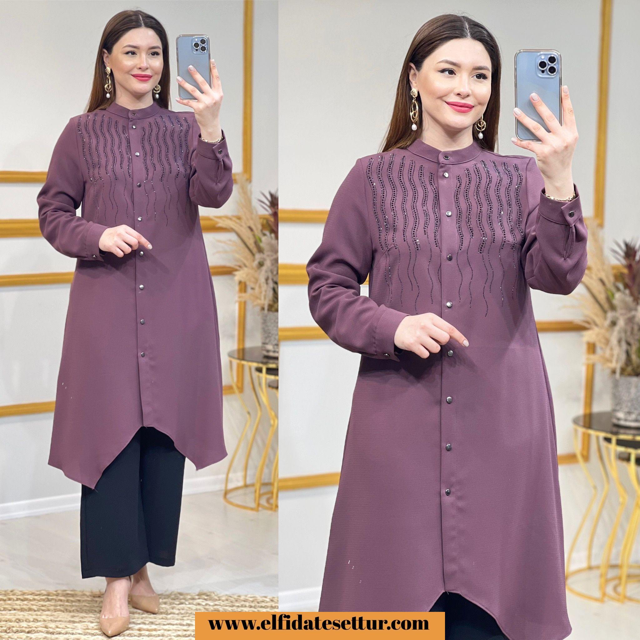 Etamin petek kumaş fıstık tunik - Görsel 6