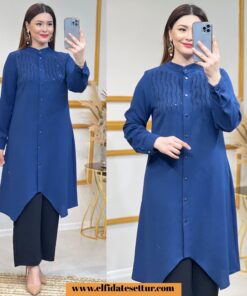 Etamin petek kumaş fıstık tunik