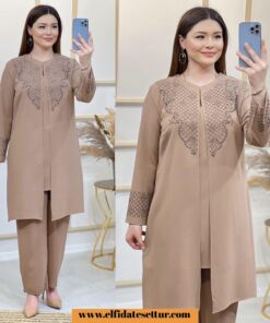 İthal krep kumaş belinay takım