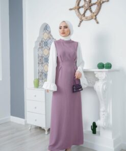 Geniş kollu ayrobin prenses elbise