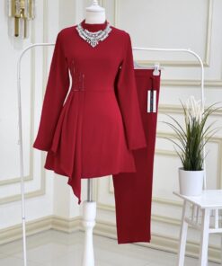 İthal krep tuğba pantolonlu takım