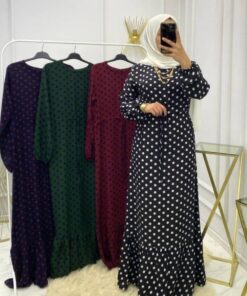 Puanlı viskon ay elbise