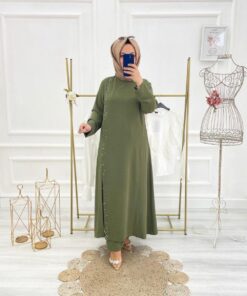 Ayrobin İncili pantolonlu takım