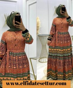 Belmando kumaş gökkuşağı elbise