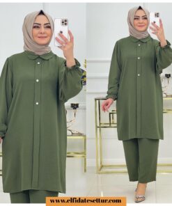 Ayrobin açelya pantolonlu takım