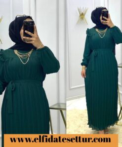 Piliseli şifon elbise