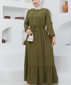 İncili ayrobin elbise