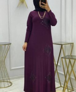 Tilda sandy kumaş taşlı elbise