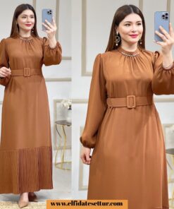 İthal krep kumaş gökçen elbise