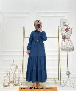 Latte tensel kot kumaş elbise