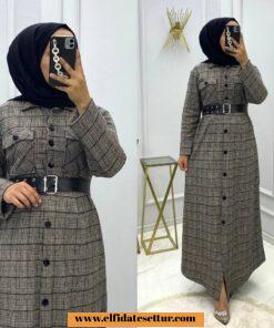 Büyük beden petek ferace elbise