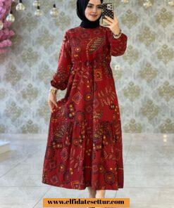 Belmando kumaş buğday elbise