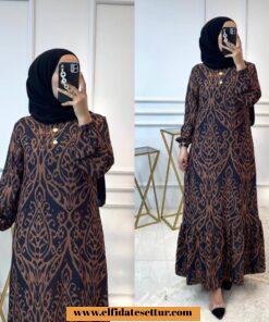 İthal krep kumaş lale elbise