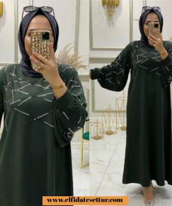 Scuba krep kumaş destan elbise