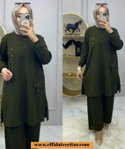 Büyük beden fitilli Örme Ece takım