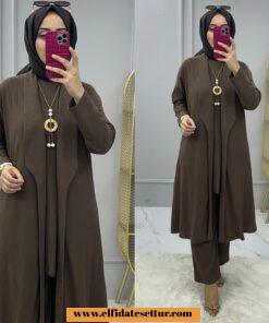 Kaşkorse kumaş üçlü arya takım